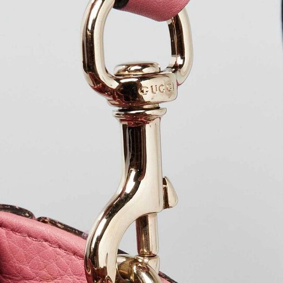 Gucci Natural Woven Straw and Pink Leather Medium Bamboo Shopper Tote Bag - Picture 7 of 12